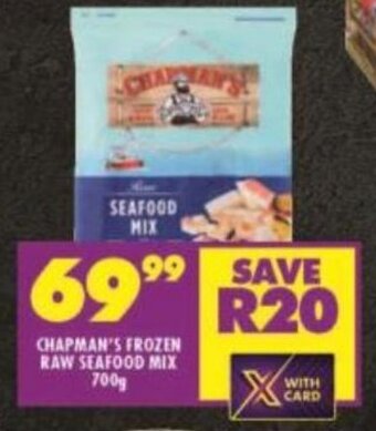 Shoprite CHAPMAN'S FROZEN RAW SEAFOOD MIX 700g offer