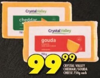 Shoprite CRYSTAL VALLEY CHEDDAR/GOUDA CHEESE 750g each offer