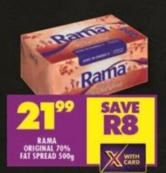 Shoprite RAMA ORIGINAL 70% FAT SPREAD 500g offer