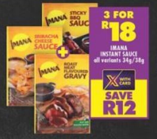 Shoprite IMANA INSTANT SAUCE all variants 34g/38g offer