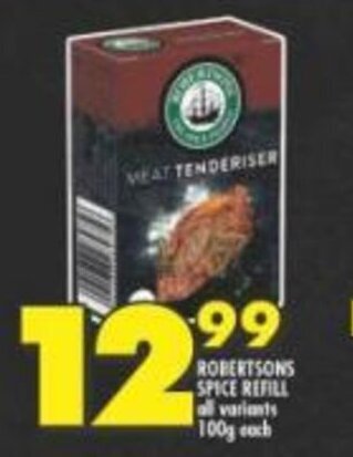 Shoprite Robertsons Spice Refill all variants 100g each offer