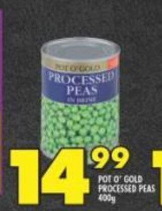 Shoprite POT OF GOLD PROCESSED PEAS 400g offer