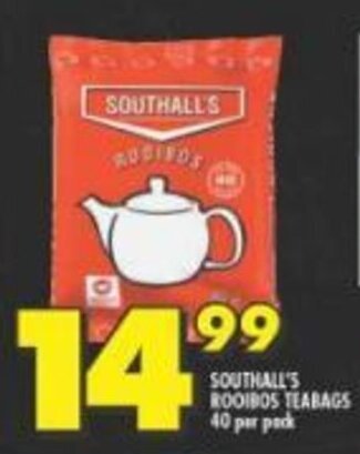 Shoprite Southall's Rooibos Teabags 40 per pack offer