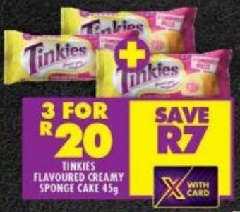 Shoprite TINKIES FLAVOURED CREAMY SPONGE CAKE 45g offer