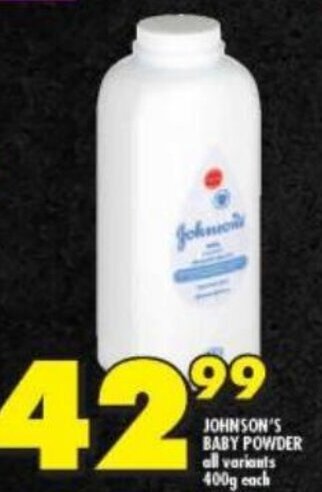 Shoprite JOHNSON'S BABY POWDER all variants 400g each offer