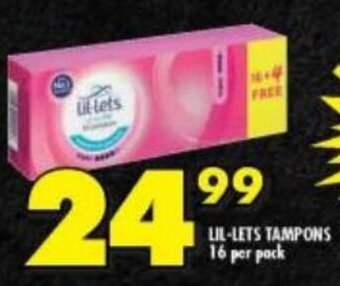 Shoprite LIL-LETS TAMPONS 16 per pack offer