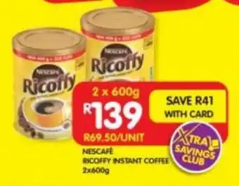 Shoprite Nescafe Ricoffy Instant Coffee 2x600g offer