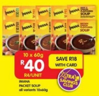 Shoprite IMANA PACKET SOUP all variants 10x60g offer