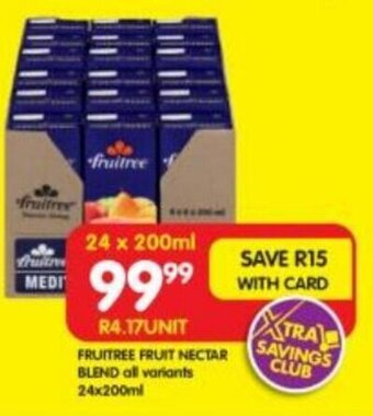 Shoprite FRUITREE FRUIT NECTAR BLEND all variants 24x200ml offer