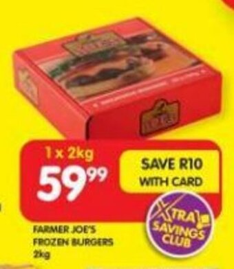 Shoprite FARMER JOE'S FROZEN BURGERS 2kg offer