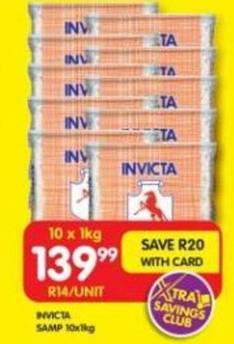 Shoprite Invicta Samp 10x1kg offer