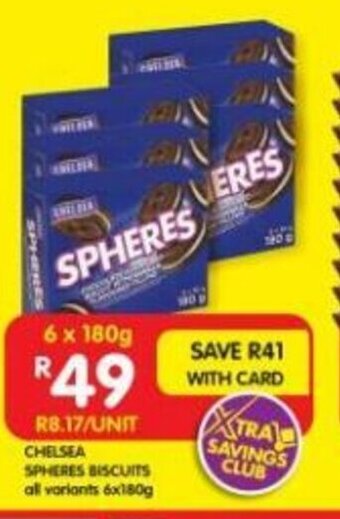 Shoprite CHELSEA SPHERES BISCUITS all variants 6x180g offer