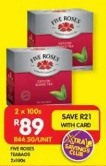 Shoprite Five Roses Teabags 2x100s offer