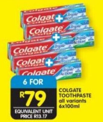 Shoprite COLGATE TOOTHPASTE all variants 6x100ml offer