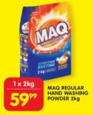 Shoprite MAQ REGULAR HAND WASHING POWDER 2kg offer