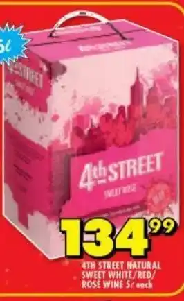 Shoprite 4th street natural sweet white/red/rose wine offer