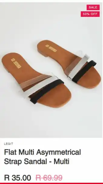 LEGiT Flat multi asymmetrical strap sandal offer