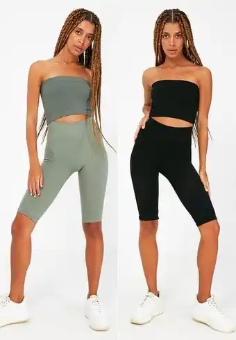 Superbalist 2-pack seamless sports leggings - green & black offer