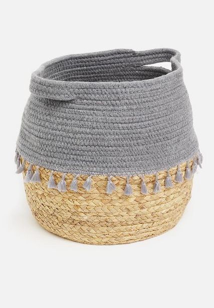 Superbalist Tassel belly basket - grey & brown offer