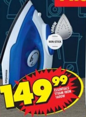 Shoprite ESSENTIALS STEAM IRON 1600W offer