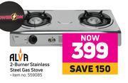 Game Alva 2 burner stainless steel gas stove offer