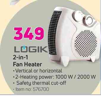Game Logik 2 in 1 fan heater offer