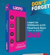 Game Loopd lite 10000 mah 4 led powerbank black offer