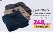 Game Glodina bath sheet-2 per pack offer