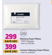 Game Always home memory foam pillow offer