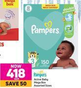Game Pampers active baby mega box (assorted sizes)-each offer