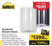 Builders Warehouse Builders quadrant shower doors-885mm x 885mm each offer