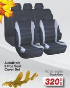 AutoZone Auto kraft 9 pce seat cover set (black/grey) fed.sc1842bg-per set offer