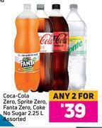 Game Coca-cola zero, sprite zero, fanta zero, coke no sugar assorted-for any 2 x 2.25l offer