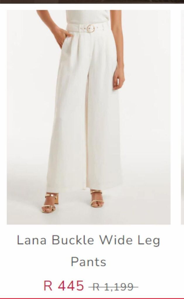 Forever New Lana buckle wide leg pants offer