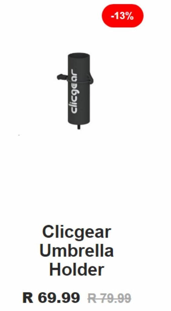 Clicgear umbrella holder offer at The Pro Shop