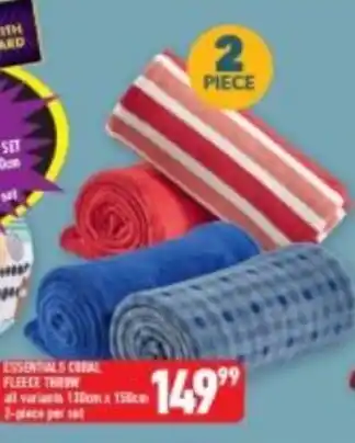 Shoprite Essential Coral Fleece Throw offer