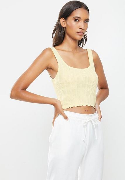Superbalist Rib square neck tank - yellow offer