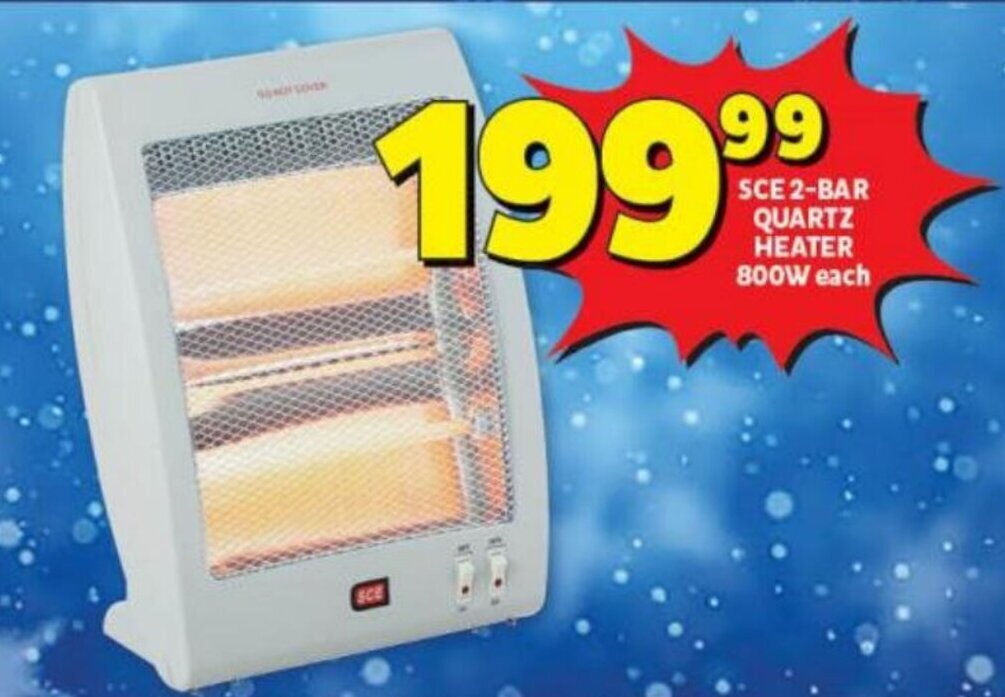 Usave SCE 2-BAR QUARTZ HEATER 800W each offer