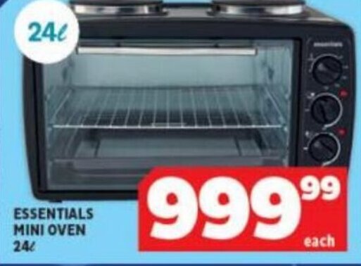 Usave ESSENTIALS MINI OVEN 24L offer