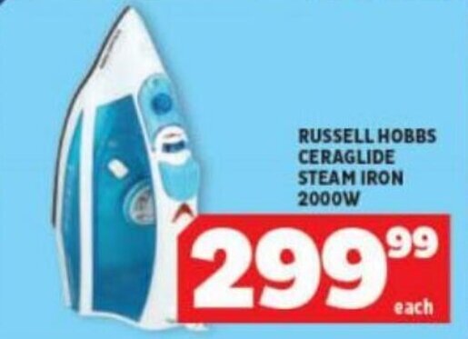 Usave RUSSELL HOBBS CERAGLIDE STEAM IRON 2000W offer