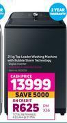 Samsung 21kg top loader washing machine with bubble storm technology