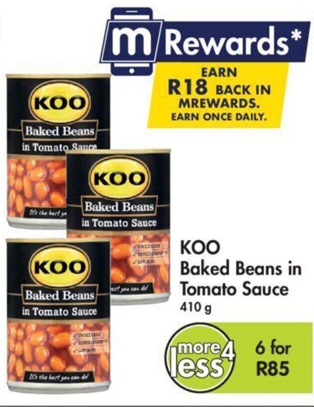 KOO Baked Beans in Tomato Sauce 410 g offer at Makro