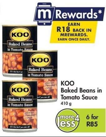 Makro KOO Baked Beans in Tomato Sauce 410 g offer