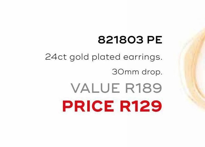 Honey Fashion Accessories 24ct gold plated earrings offer