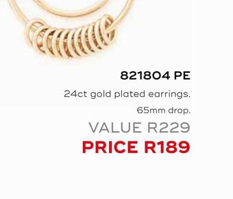 Honey Fashion Accessories 24ct gold plated earrings offer