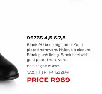 Honey Fashion Accessories Black pu knee hugh boot offer