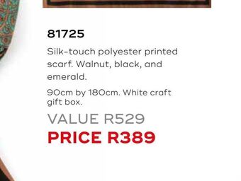 Silk touch polyester printed scarf