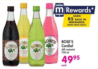 Makro ROSE'S Cordial (All variants) 750 ml offer