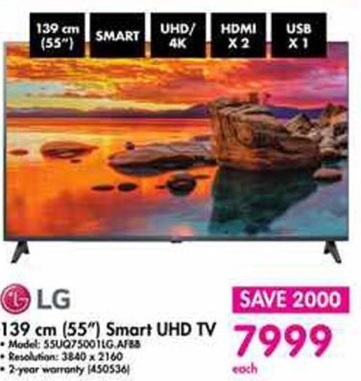 139 cm (55") Smart UHD TV offer at Makro