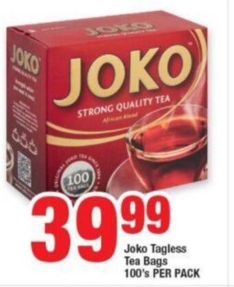 OK Foods Joko Tagless Tea Bags 100'S PER PACK offer